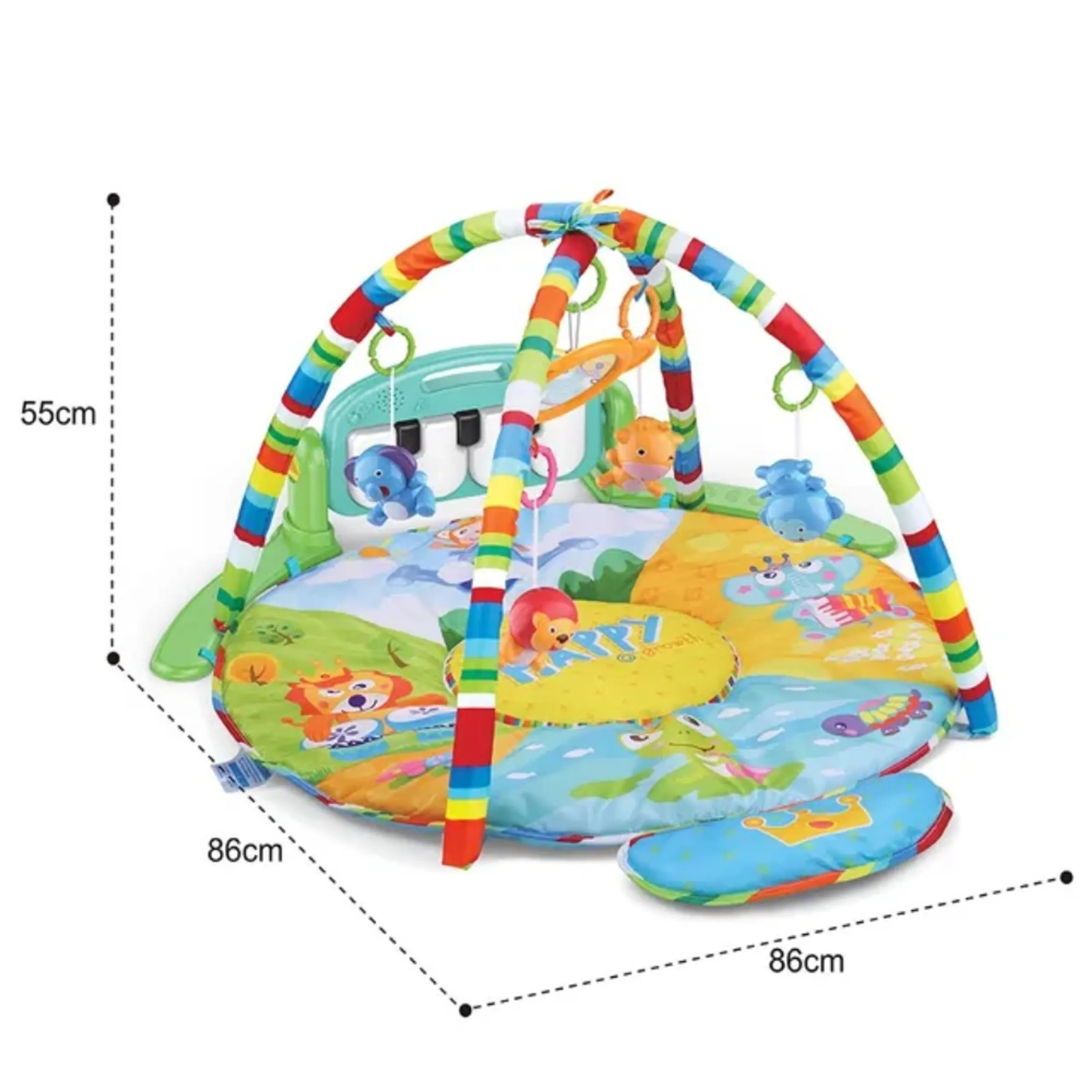Baby Play Gym Round Piano Mat Activity Center - 0 month and above