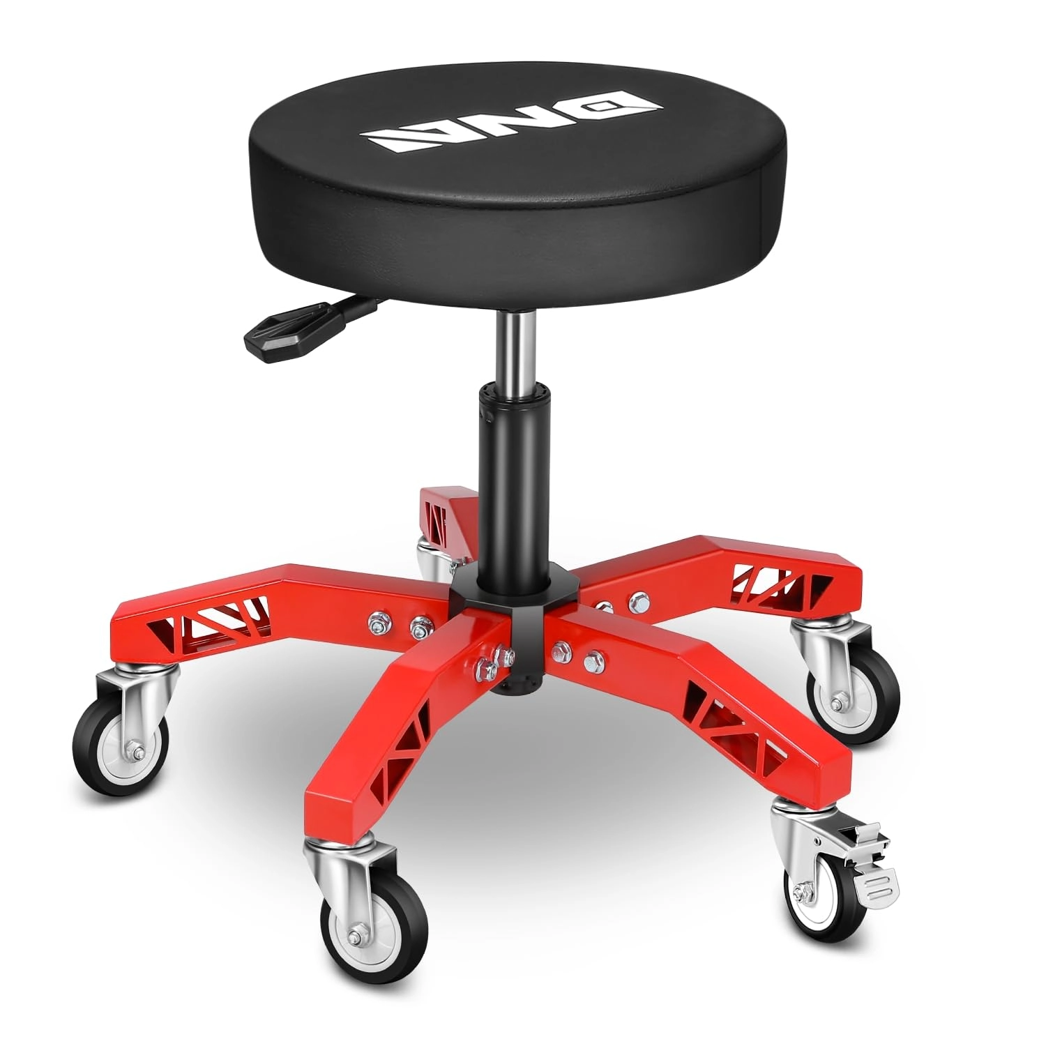 DNA MOTORING Rolling Shop Stool - 300lbs Red