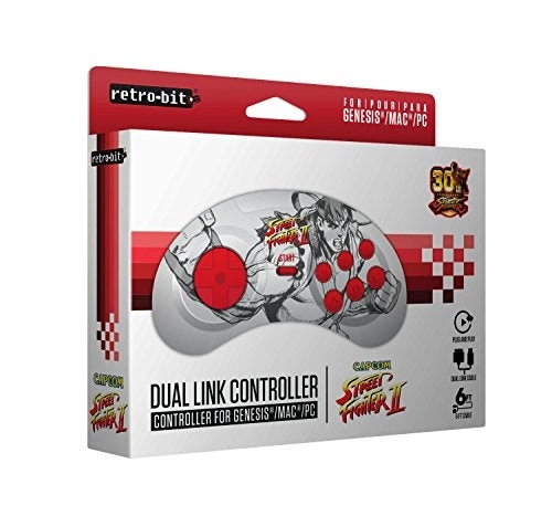 Sega Genesis USB Controller - Clear Blue Sega Genesis Mini PS3 PC Mac Steam Switch