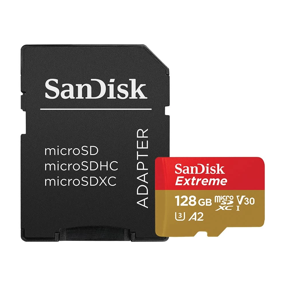 SanDisk Extreme microSDXC - 128GB + SD Adapter + Rescue Pro Deluxe
