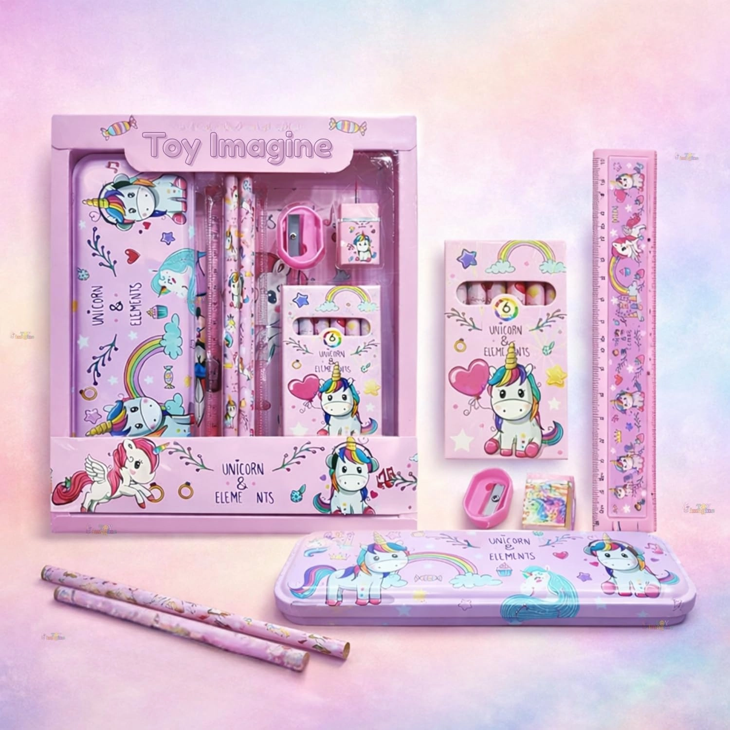Toy Imagine, Toy Imagine Unicorn-Themed Stationery Set - 12 piece(s)