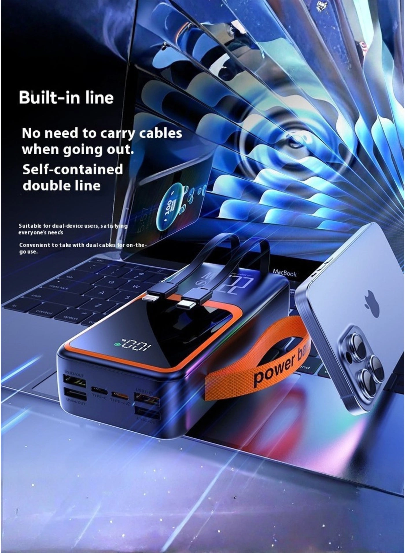 N60 - 50000mAh 22.5W Fast charging 4 USB-A 2 PD
