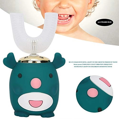 UShaped Head Electric Toothbrush - 360 Degree Pink Pig