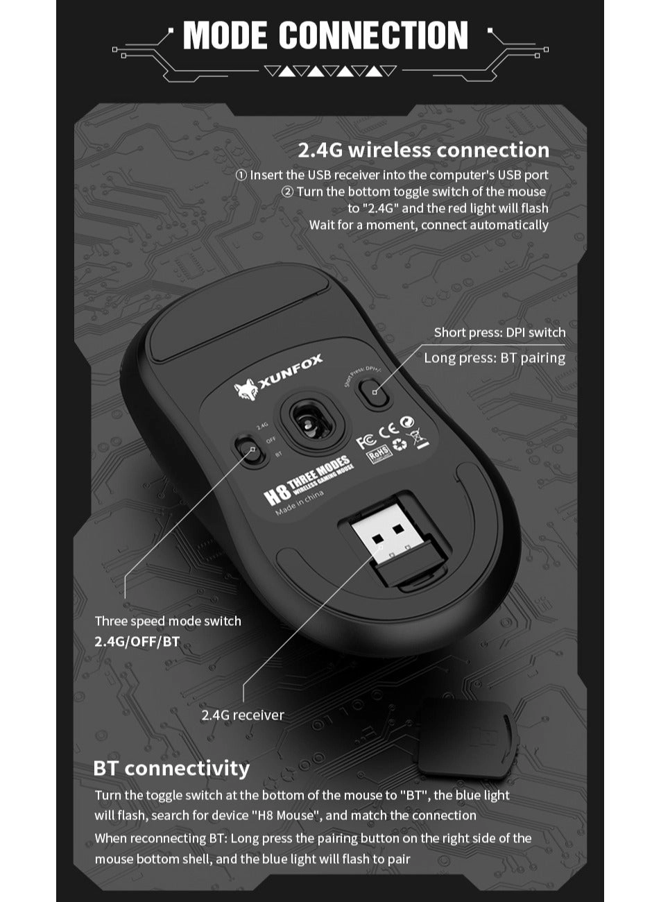 H8 - 2.4G Bluetooth Wired