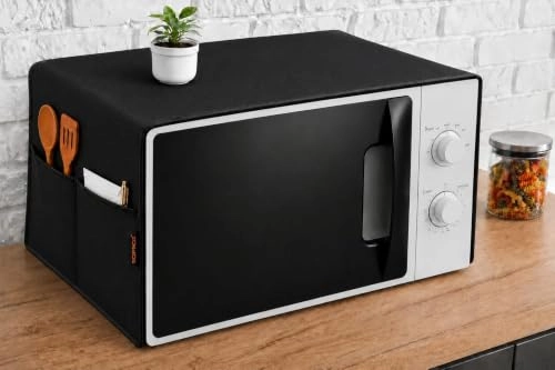 Microwave Oven Cover - 100 x 35 cm Black Nylon