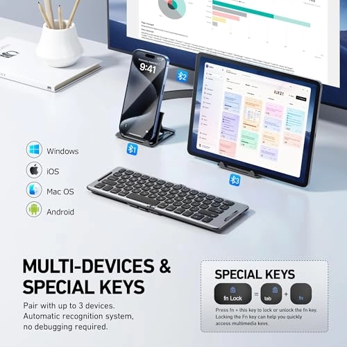 Foldable Bluetooth Keyboard - Wireless