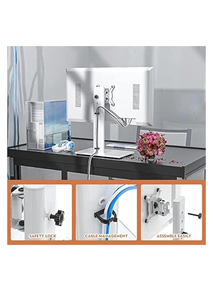 Single LCD Computer Monitor Free-Standing Desk Stand Riser - 1 13 inch to 32 inch