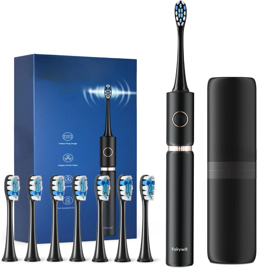 Fairywill P11 - Ultrasonic 8 Brush Heads 30 Days Battery Life