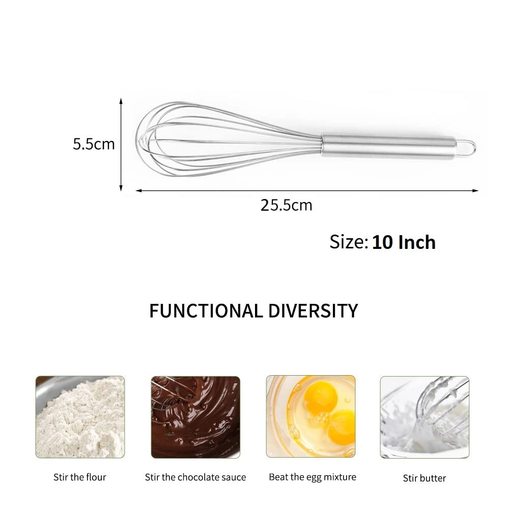 Manual Hand Blender - Stainless Steel 10 Inch