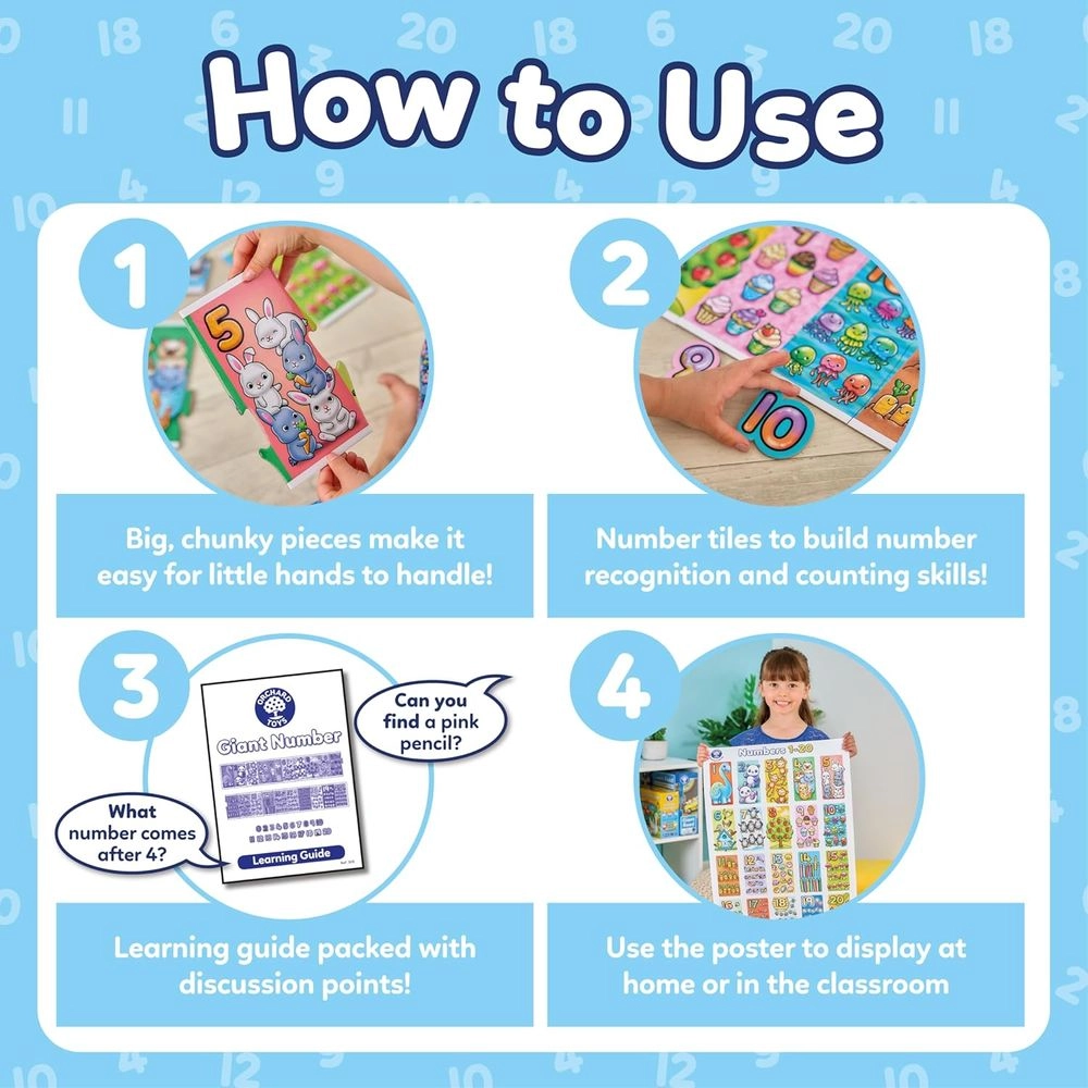 Giant Number - 3+ 20 pieces