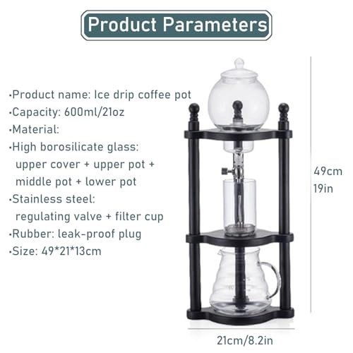 Cold Brew Drip Coffee Maker - 800ml High Borosilicate Glass