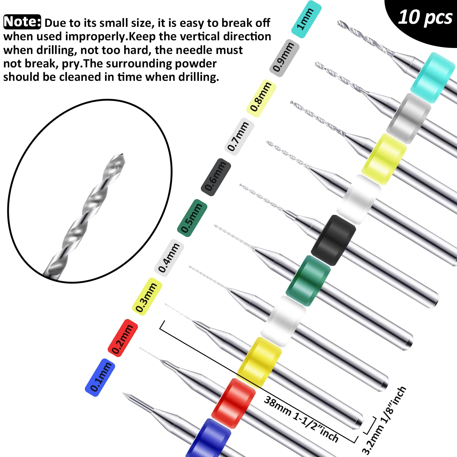 Hand Drill Bits Set - 57 Pieces + Pin Vise Hand Drill - 1 Piece + Micro Twist Drill Bits - 46 Pieces 0.1-1mm + PCB Mini Drill Bits - 10 Pieces