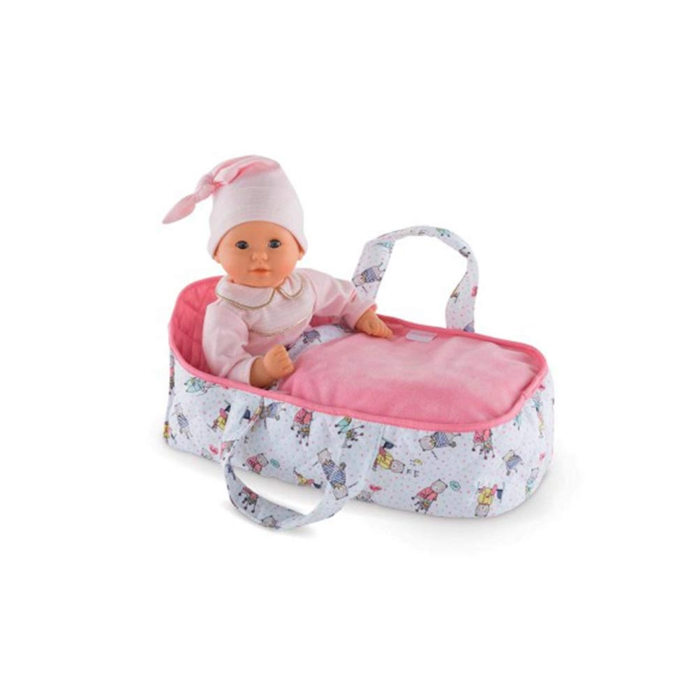 Mon Premier Poupon Baby Doll - 12-inch Carry Bed