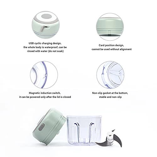 Electric Mini Food Processor - 100ml 250ml Green