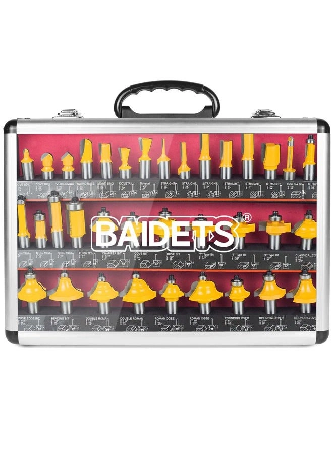 BAIDETS Router Bits Set - 1/2" Shank 35 Pcs