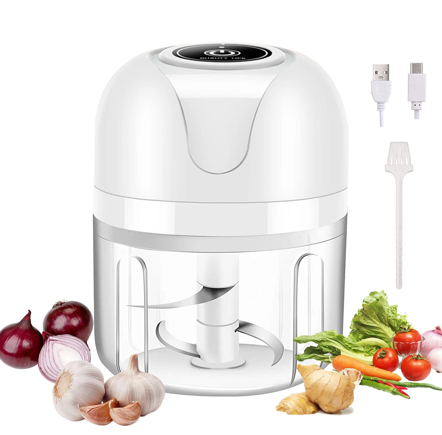Qweeon Mini Garlic Chopper - 250ml USB Rechargeable