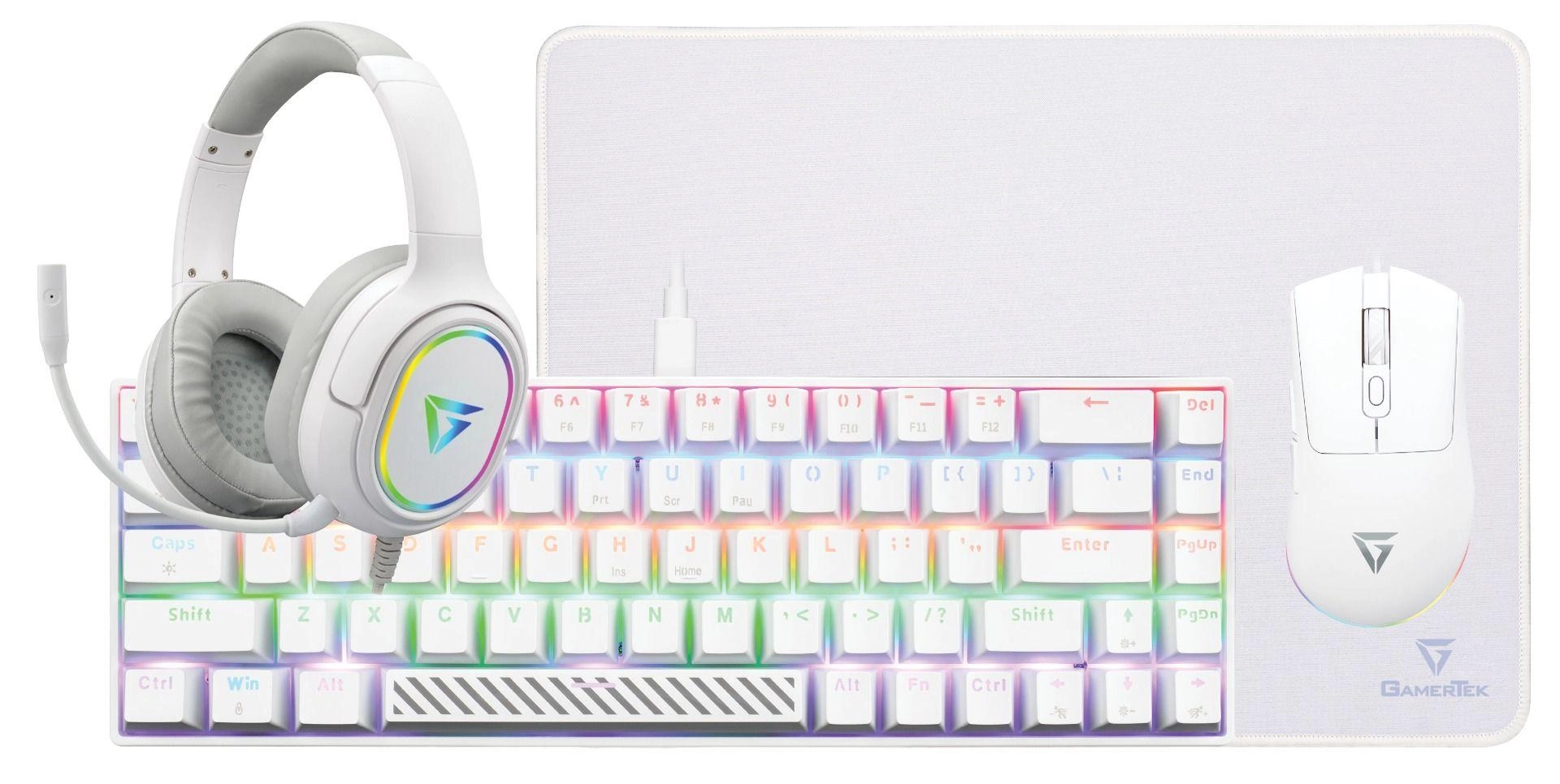 Keyboard - 68 Keys + Mouse - 65g 12800 DPI + Headset - 50mm + Mousepad - 360x260mm - PC