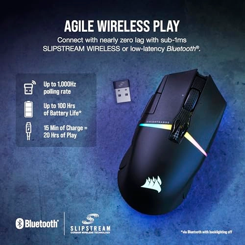 NIGHTSABRE Wireless Gaming Mouse - Bluetooth