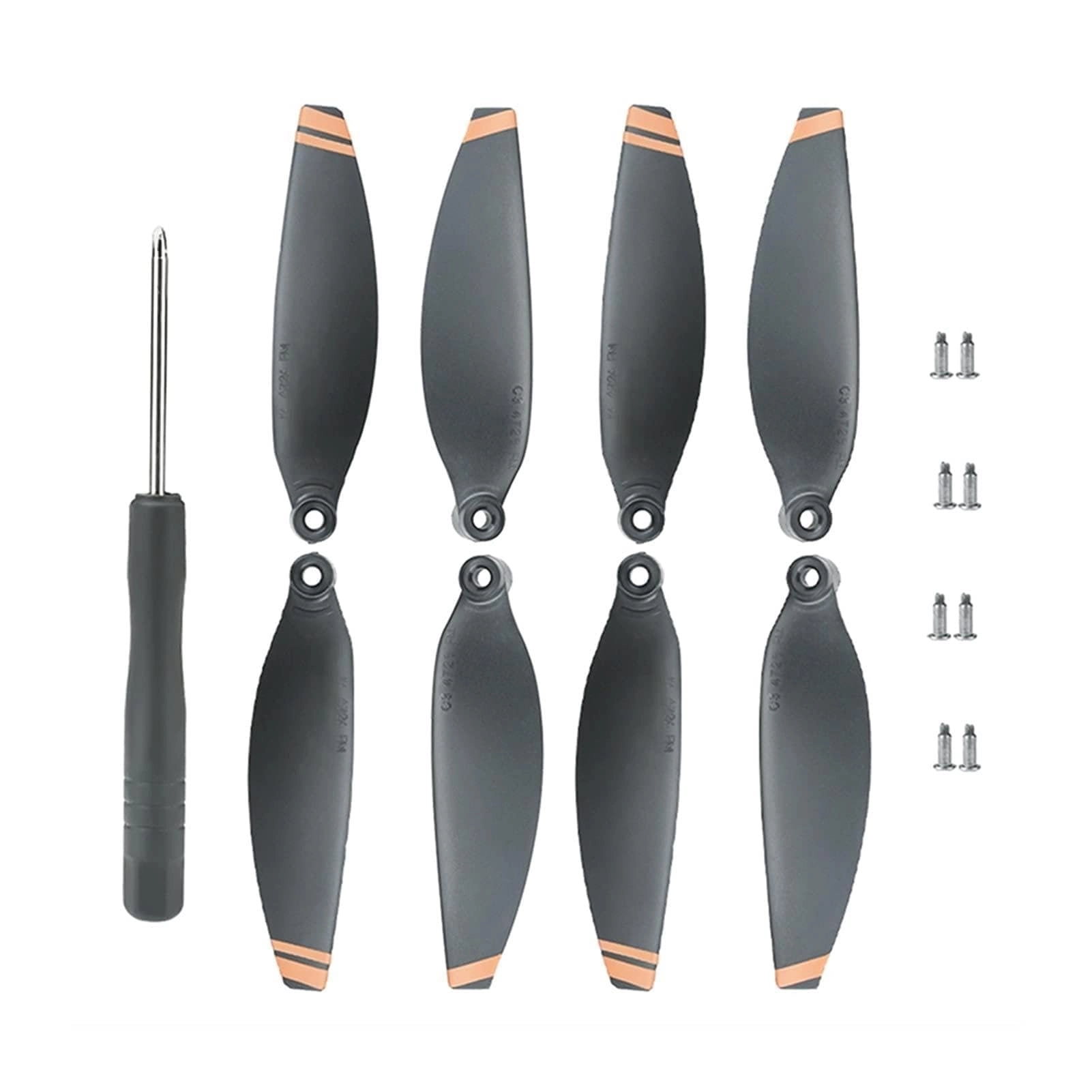 Propeller Replacement - Mavic 2 black with orange stripes