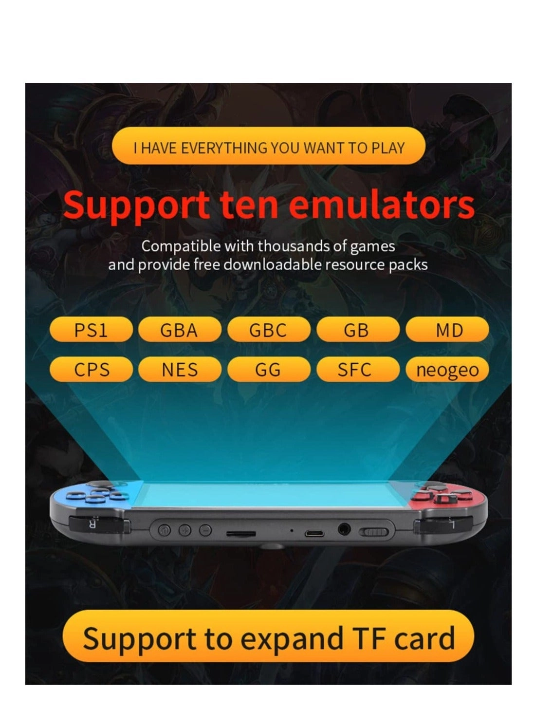 Retro Handheld Game Console - 8GB