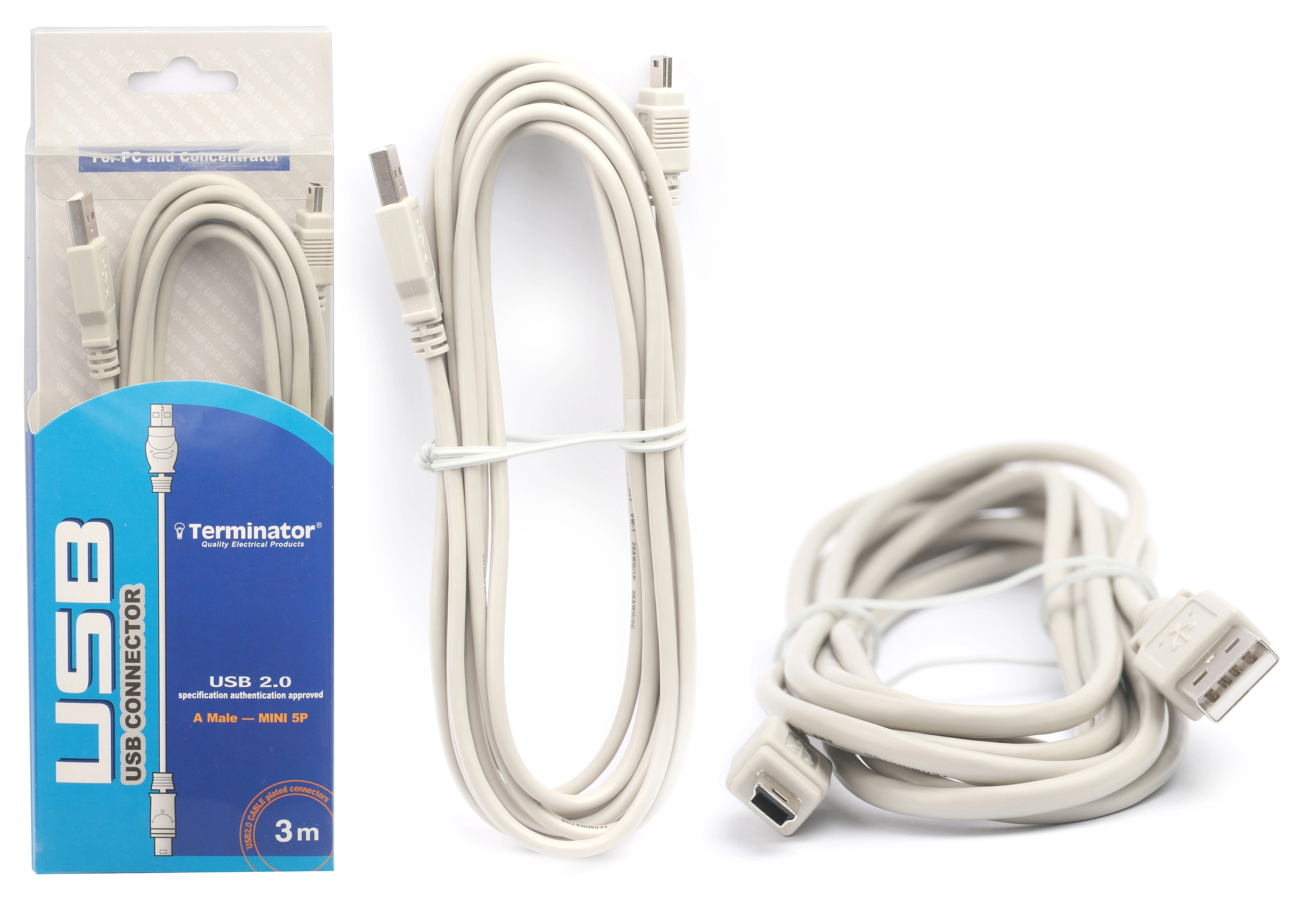 Terminator Standard Cable USB-A to Mini-5P 3m