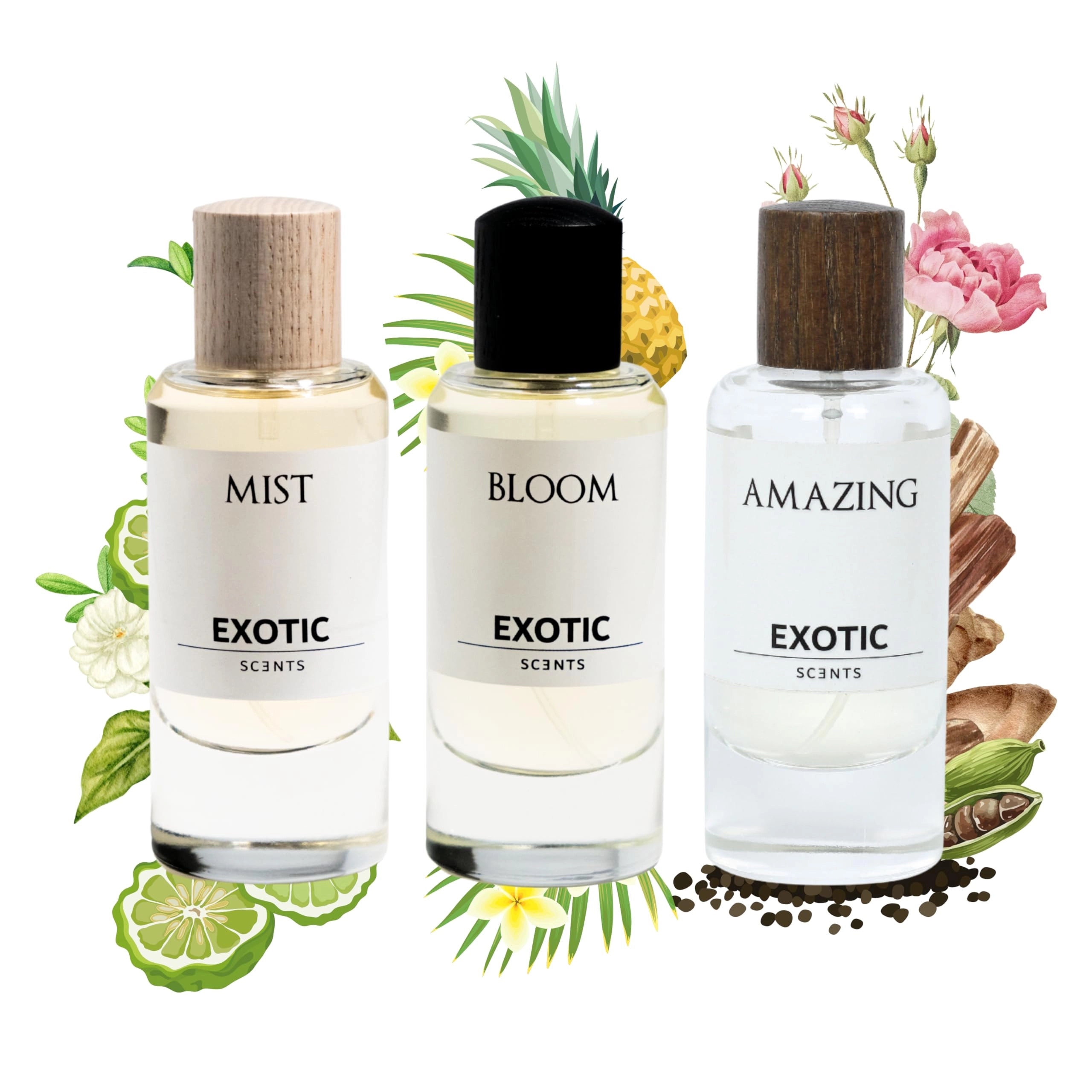 Amana Business Group Bloom - Eau de Parfum 60ml + Mist - Eau de Parfum 60ml + Amazing - Eau de Parfum 60ml