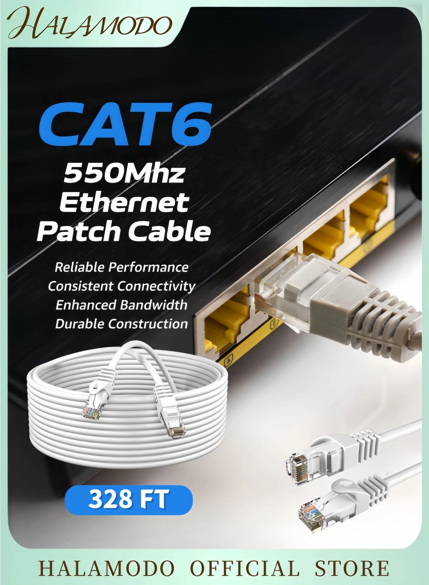 halamodo Cat 6 Outdoor Ethernet Cable - 100 m