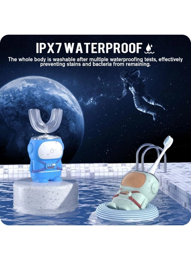 Ultrasonic Kid's U-Shaped Electric Toothbrush - IPX7 Waterproof Five Cleaning Modes 60S Smart Reminder