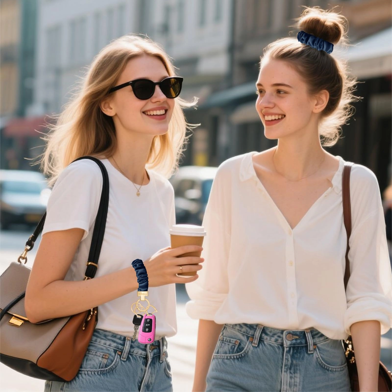 Stretchy Scrunchie Keychain Wristlet - Fun