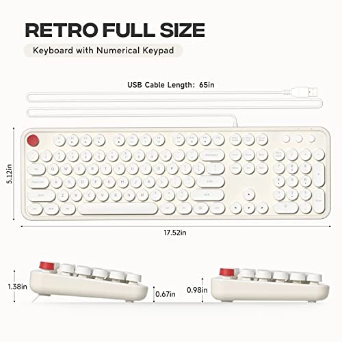 Retro Typewriter Keyboard - US Wired