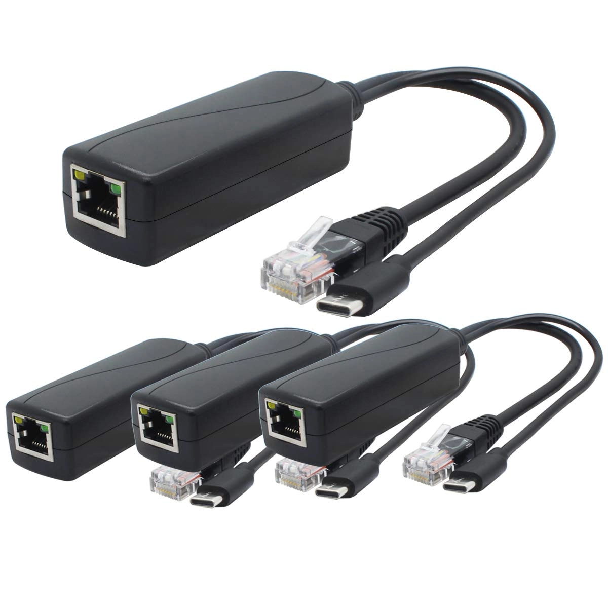 ANVISION 5V Gigabit PoE Splitter - DC44-56V 12W IEEE 802.3af 10/100/1000Mbps