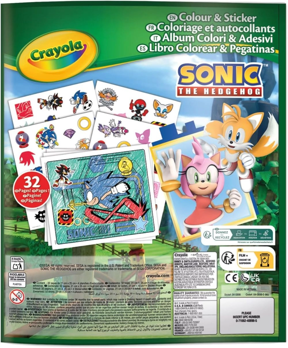 Sonic The Hedgehog Activity Sticker Book 4 pcs