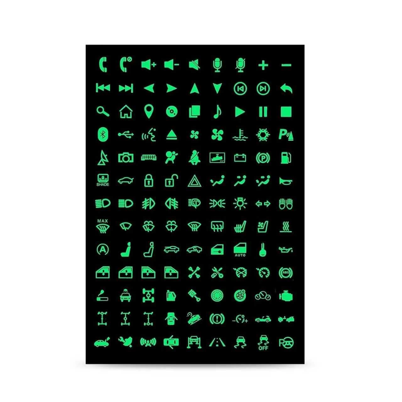 wzp Car Button Stickers - 117 stickers Fluorescence Green