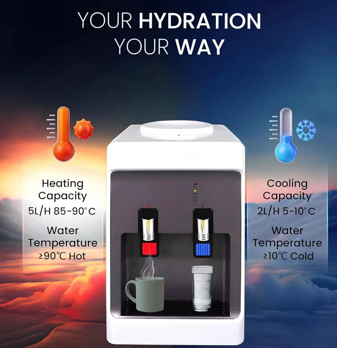 Top Loading Water Dispenser - 3L 1L