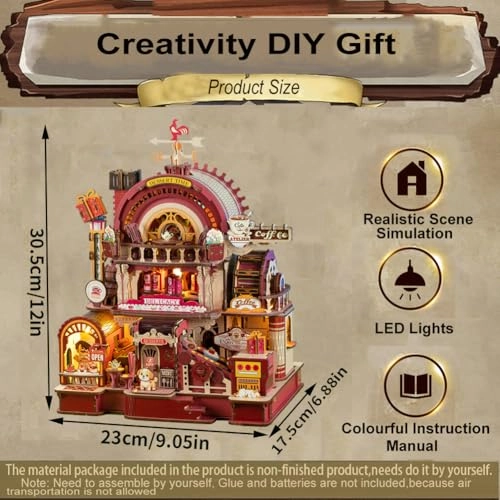 Miniature Wooden Dollhouse Furniture Kit - Creative Room 1:24