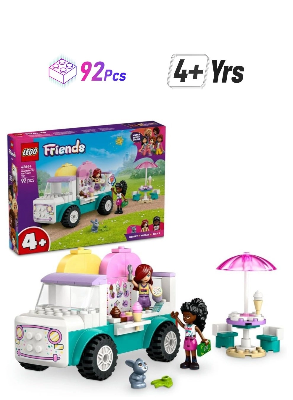 Friends Heartlake City Ice Cream Van (42644) - Pretend-Play 2 Minidolls Bunny Figure