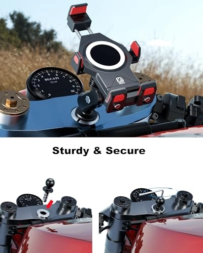 Fork Stem Mount Base - 1'' TPU Ball 12mm to 25.4mm