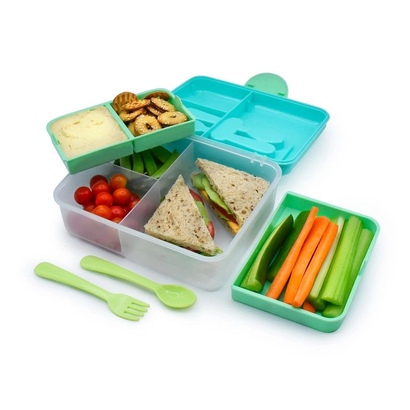 2 Tier Bento Lunch Box - Turquoise