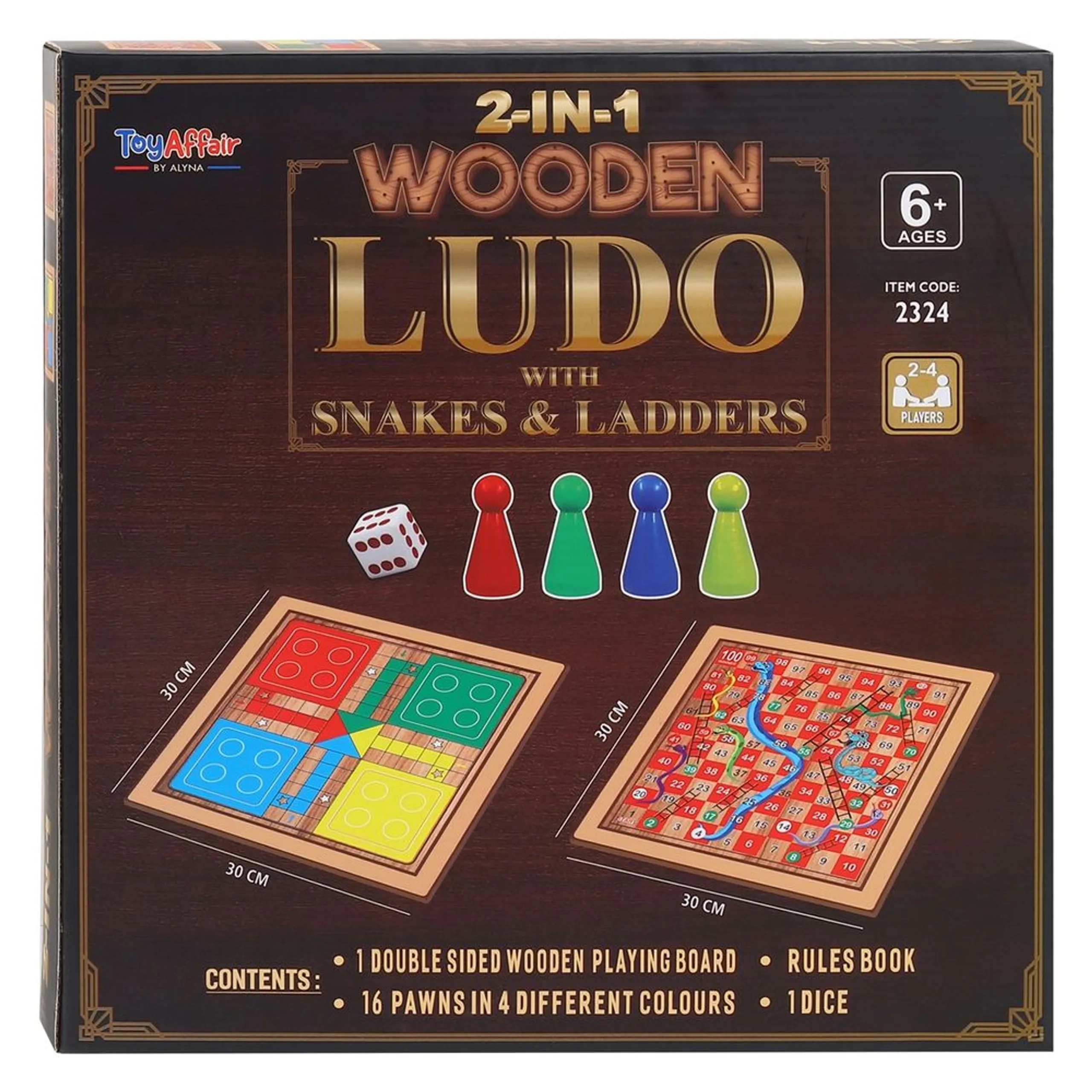 2-In-1 Wooden Ludo - Suitable for 6 years & above