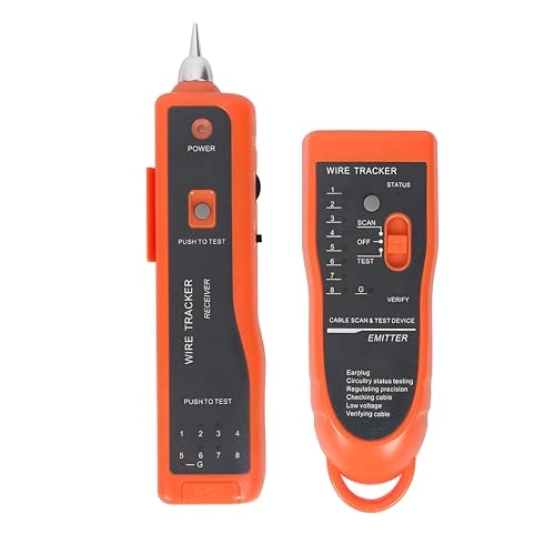 #GOECO Ethernet Network Cable Tester - RJ11 RJ45 + Network Wire Stripper Toolkit - 2 Orange