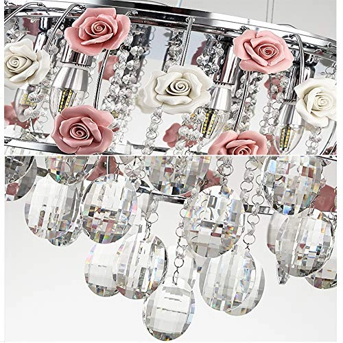 Romantic Rose Crystal Chandelier - Silver 62*38cm