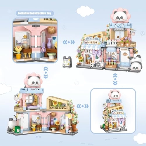 Street View Flower House Shop - Cute Panda 810pcs