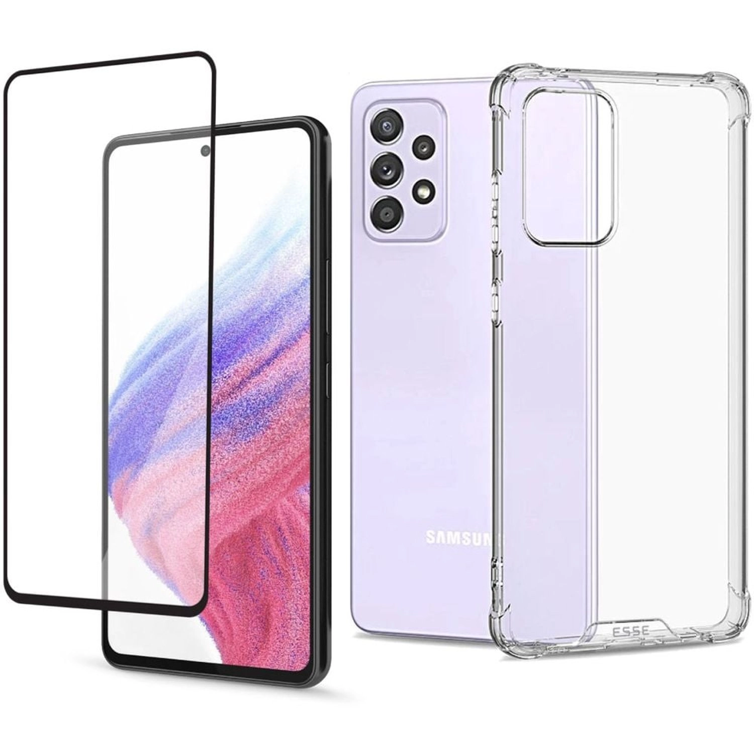 Hyphen Esse Case - Tempered Glass Case Screen Protector for Samsung Galaxy A53