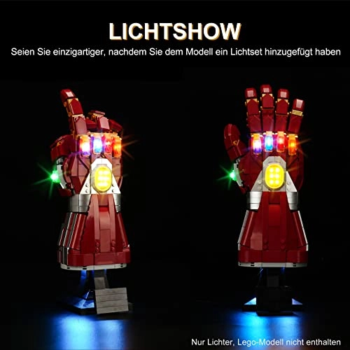 LED Light Kit - Plastic Marvel 1 for LEGO Iron Man Nano Gauntlet 76223