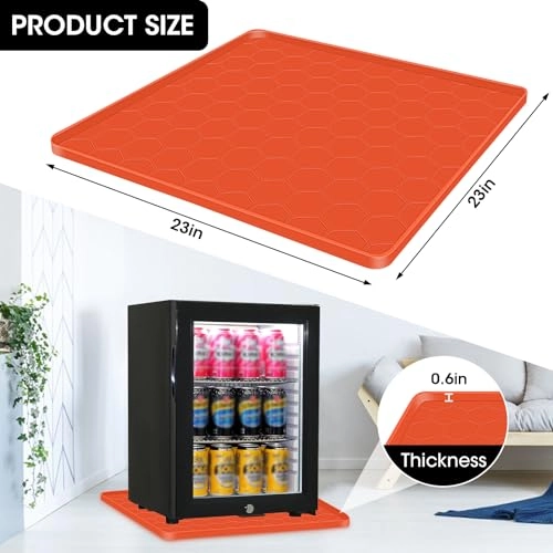 Mini Fridge Silicone Mat - 24''x24''x0.6'' Orange