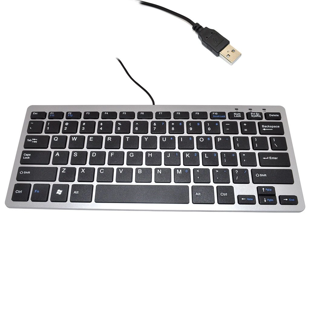 iKKEGOL 78 Key USB Wired Slim Mini Thin Compact Keyboard - QWERTY Wired