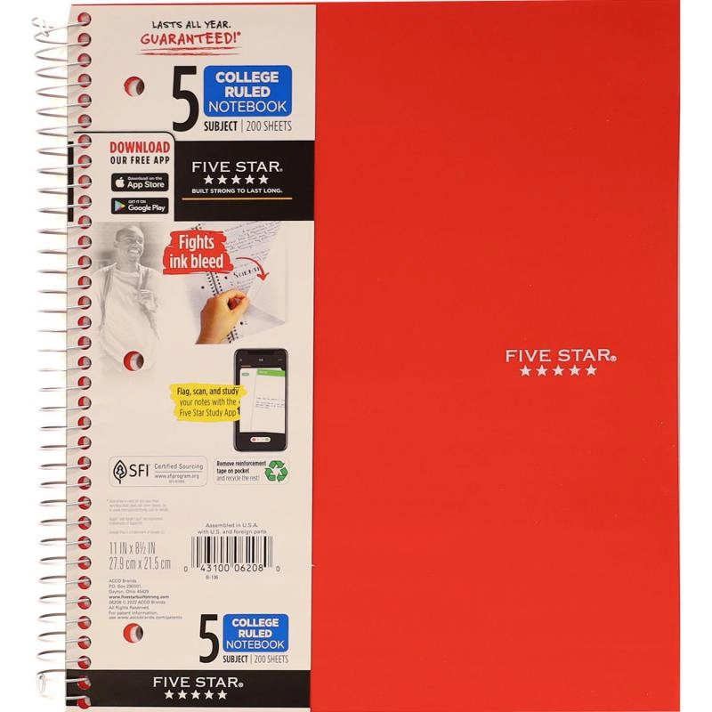 Notebook 8.5 X 11 Spiral - Grid 100 Sheets