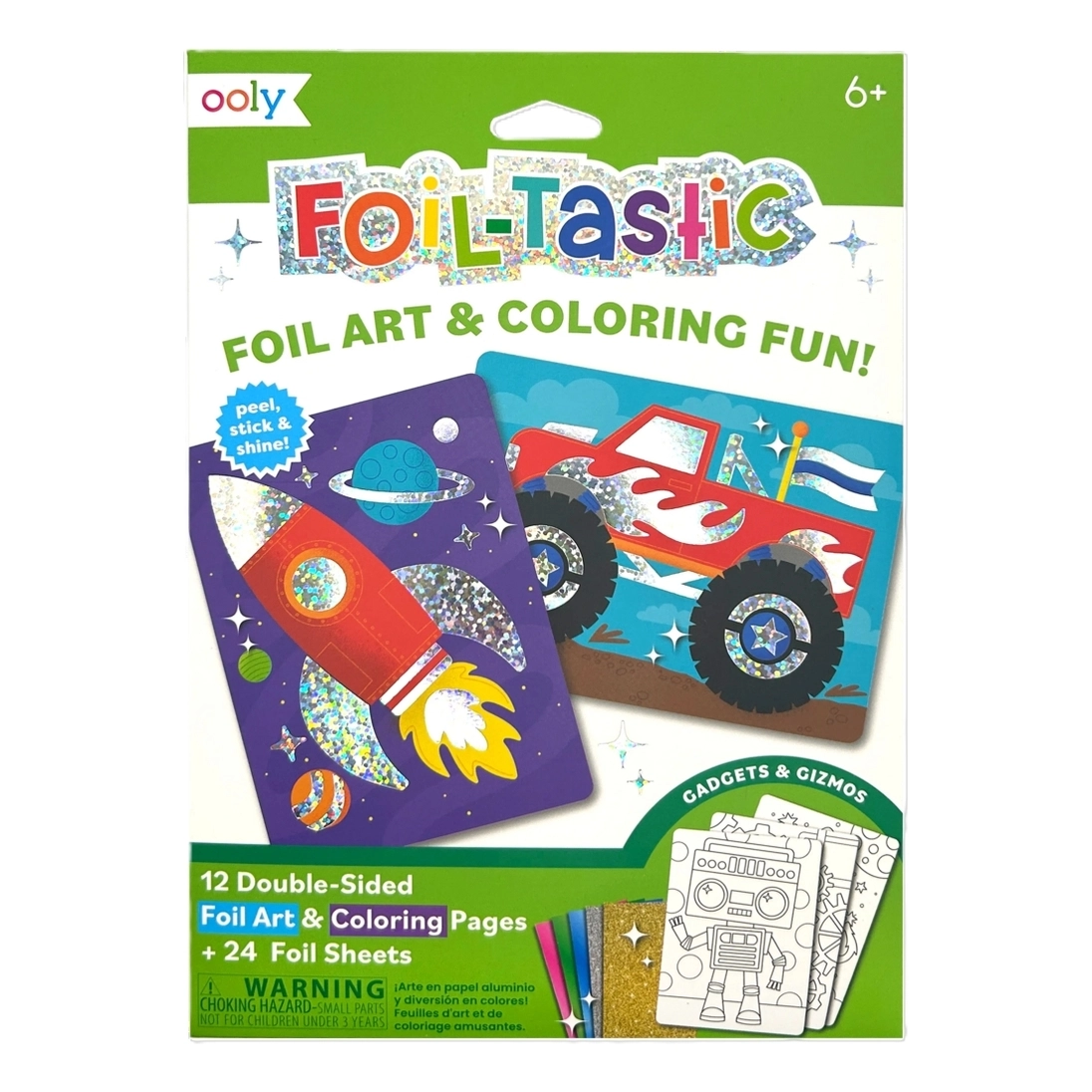 OOLY Foil-Tastic Foil Art & Coloring Set - 12 pages 24 foil sheets
