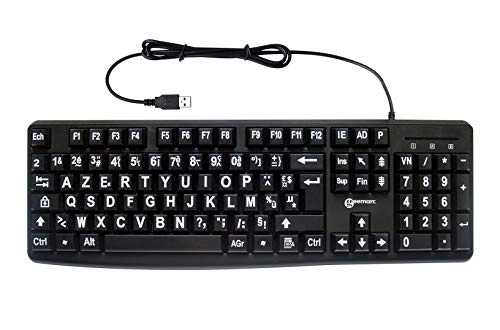 Multimedia Large Print Keyboard - Wired