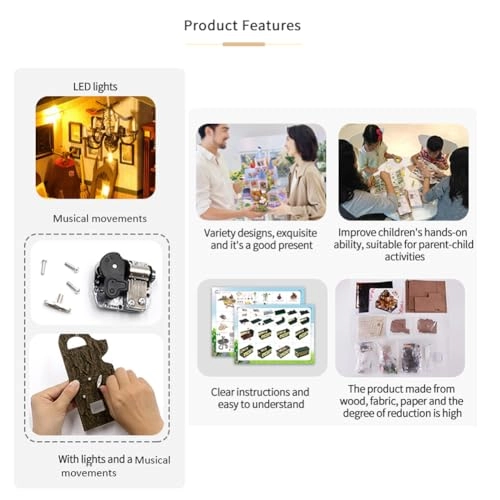 Miniature Wooden Dollhouse Furniture Kit - Creative Room 1:24